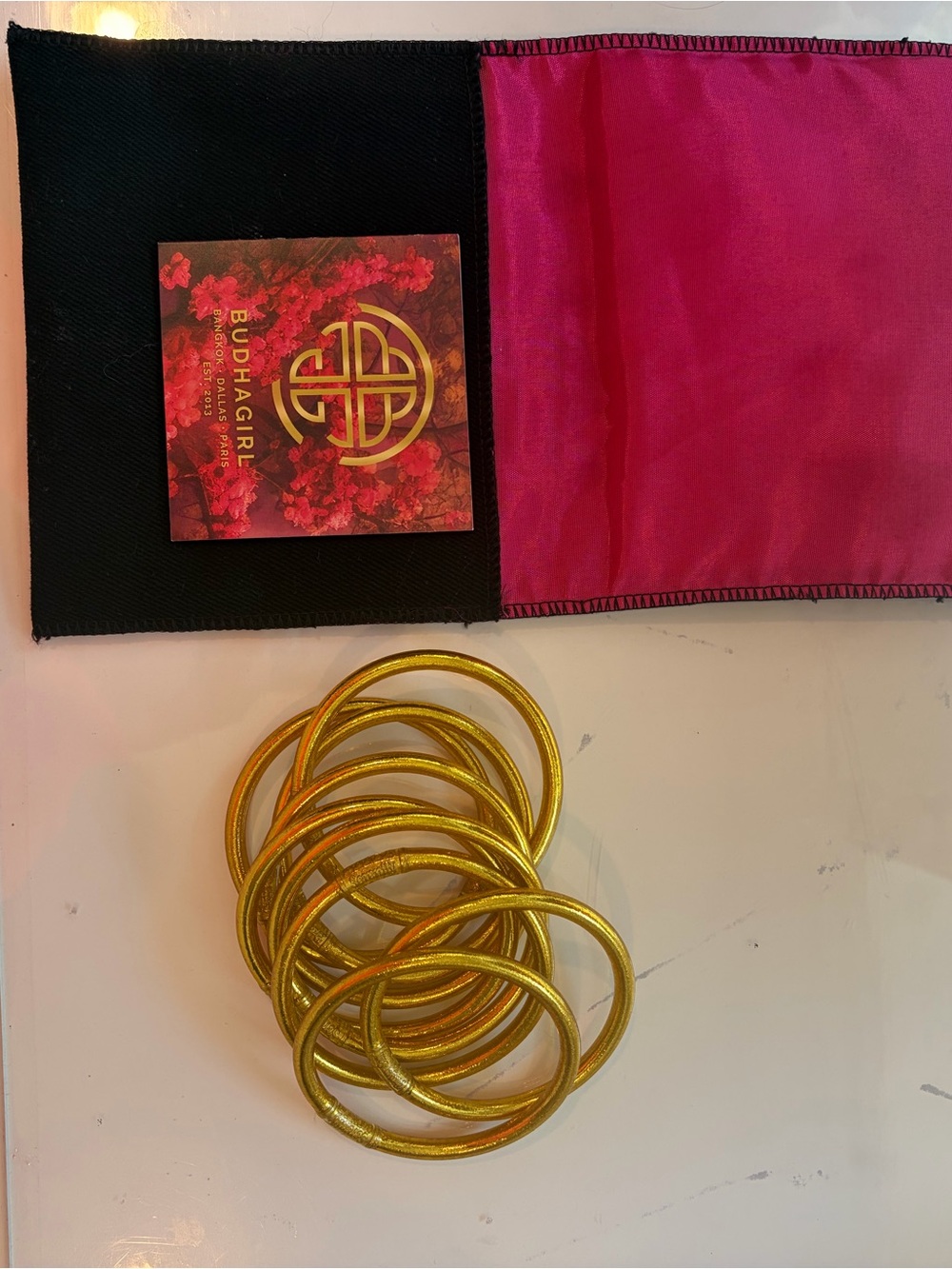 Black Fabric Patch Wallet with Gold Embroidered Emblem